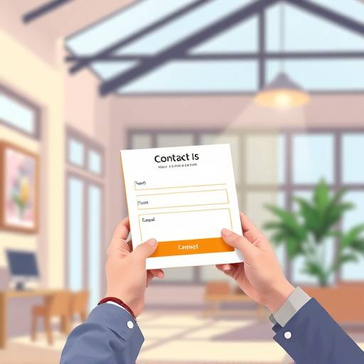 Illustration d'une personne envoyant un message via un formulaire de contact en ligne.
