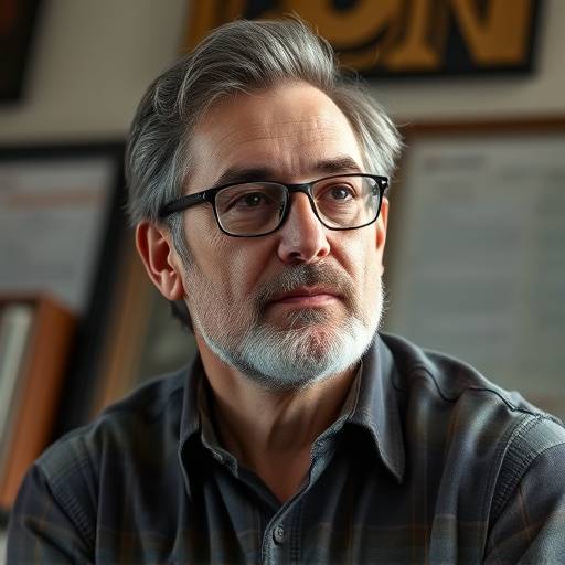 Portrait de Marc Girard, calligraphe et professeur d'écriture créative.