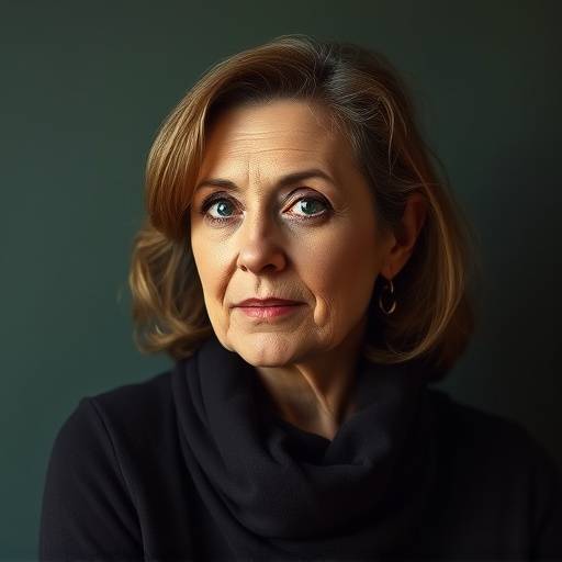 Portrait de Marie Dubois, fondatrice d'Ateliers d'Art Créatif.